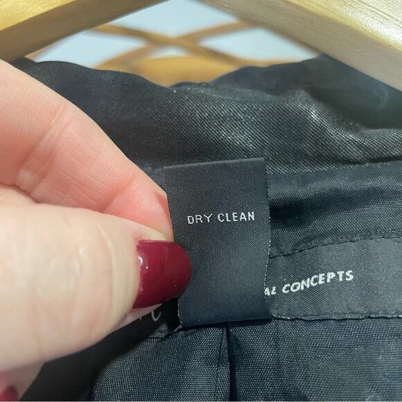 Black Trench Coat by INC International Concepts Woman’s XL #westerngoth - Picture 9 of 15